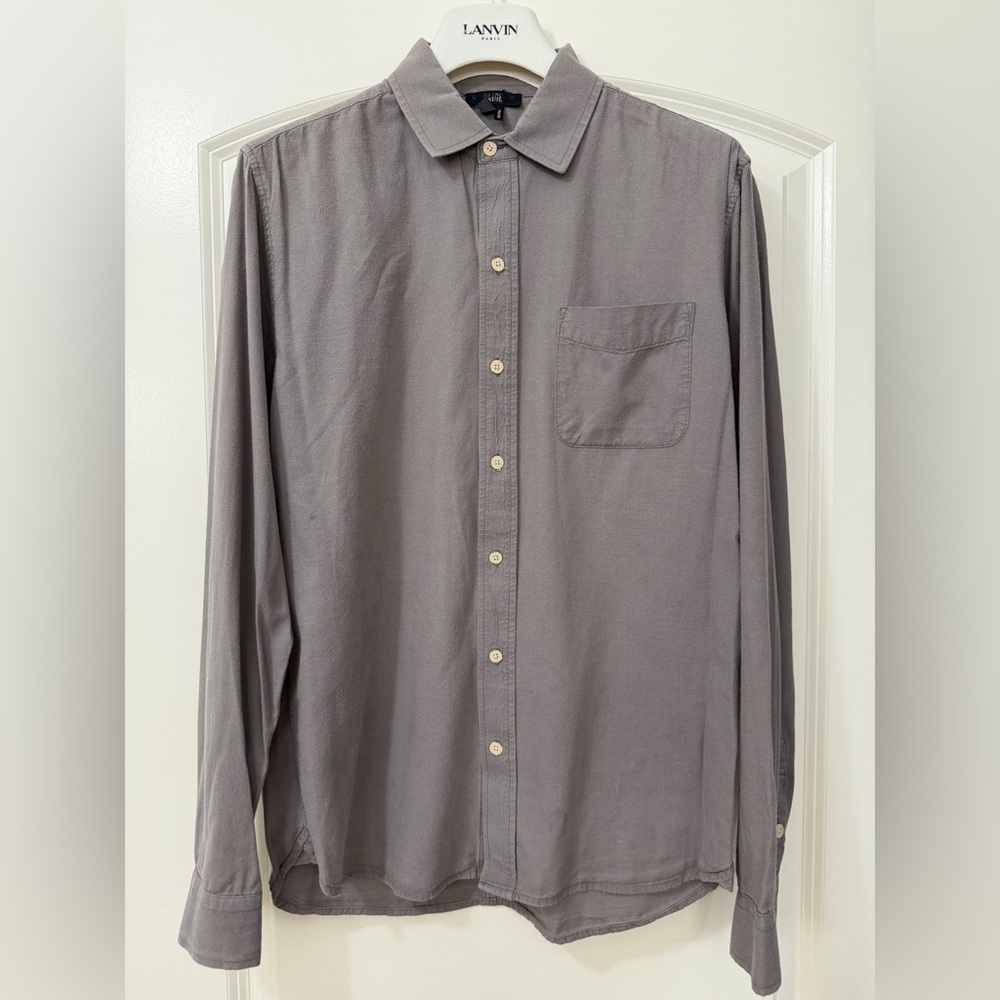 PAIGE Men's Charcoal Button-Down Shirt